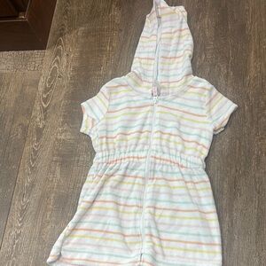 Carter's Striped Kids Swim Coverup - White, Pink, Yellow, Orange
